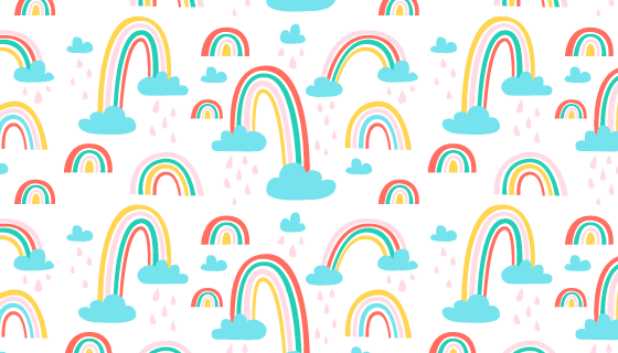 手绘彩虹图案无缝背景矢量素材(AI/EPS)