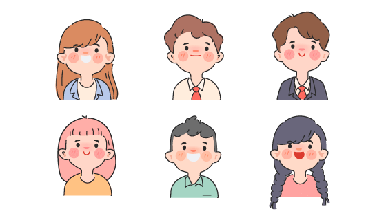 六个手绘风格办公室职员角色矢量素材(EPS/PNG)