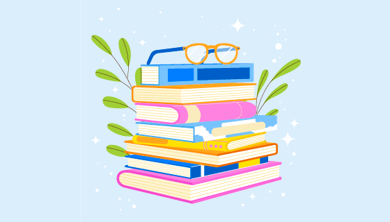 扁平风格堆叠着的书本矢量素材(AI/EPS/PNG)