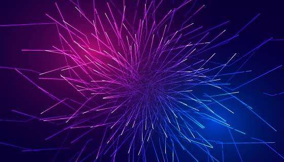 紫色和蓝色光束线条科技背景矢量素材(EPS)