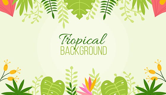 热带植物背景矢量素材(EPS/AI)