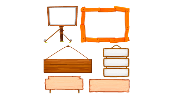 各种各样的木质标签/指示牌矢量素材(EPS/PNG)