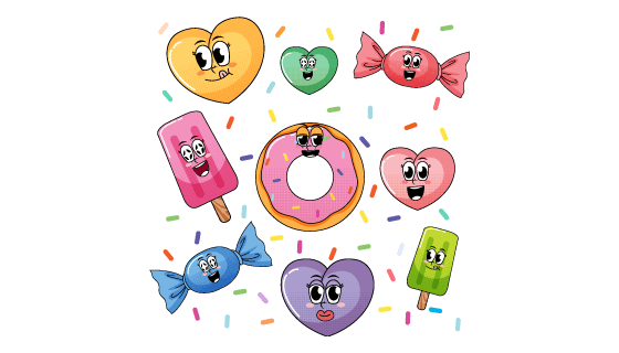 各种各样可爱的糖果矢量素材(EPS)