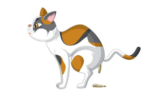 正在拉臭臭的猫咪矢量素材(EPS/PNG)