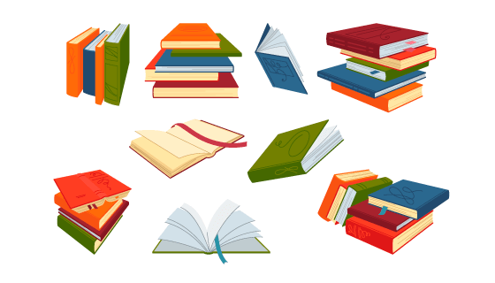 各种各样的书本书籍矢量素材(EPS/PNG)