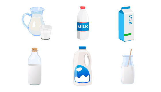 各种各样的牛奶矢量素材(EPS/PNG)