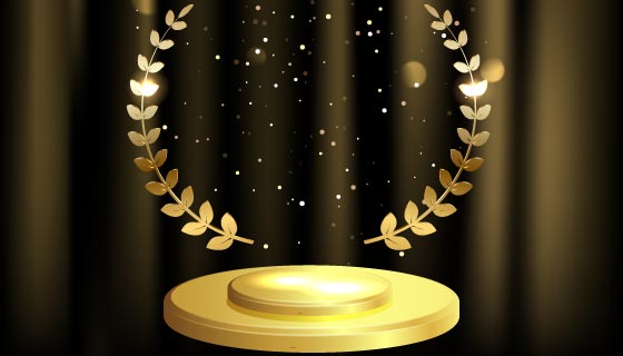 金色的领奖舞台矢量素材(EPS)