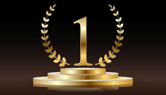 金色第一名冠军舞台矢量素材(EPS)