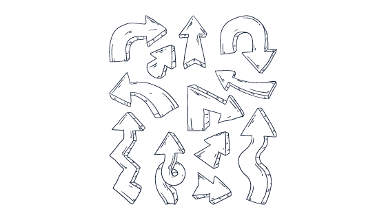 手绘涂鸦风格的箭头矢量素材(AI/EPS/PNG)