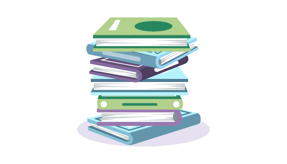 扁平风格堆叠着的书籍矢量素材(AI/EPS)