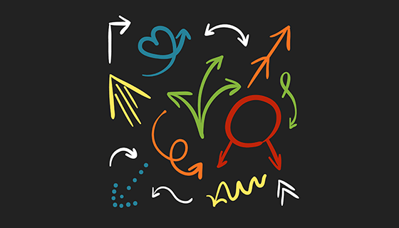 手绘彩色箭头矢量素材(EPS/AI)