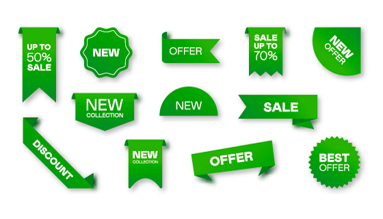 各种各样的绿色角标/标签矢量素材(EPS/PNG)