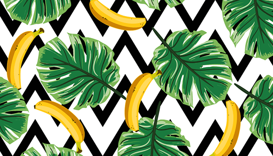 扁平风格香蕉图案矢量素材(EPS/AI)