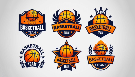 六个篮球俱乐部图标/logo矢量素材(AI/EPS/PNG)