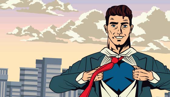 正在变装投入战斗的超级英雄矢量素材(EPS)