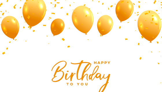 金色气球和金色纸屑设计生日快乐背景矢量素材(EPS)