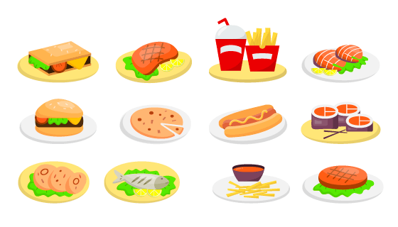 12种美味的快餐矢量素材(EPS/PNG)