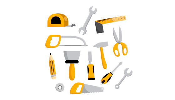 各种各样的劳动工具矢量素材(EPS/PNG)
