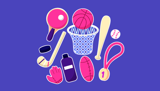 各种各样的球类运气器材矢量素材(EPS/PNG)