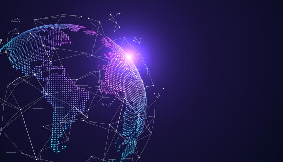 多彩闪亮的地球科技背景矢量素材(EPS)