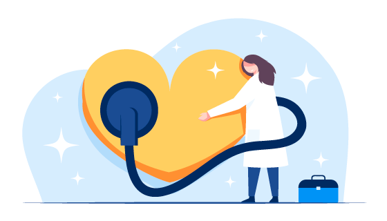 正在用听诊器听诊的医生插画矢量素材(EPS)