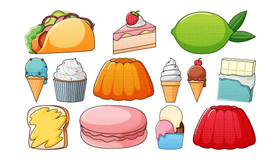 美味的点心甜点矢量素材(EPS/PNG)