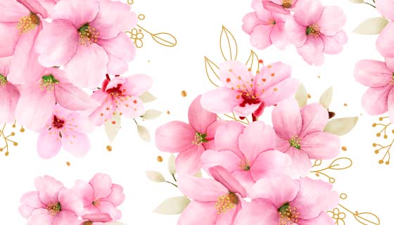 水彩风格漂亮樱花矢量素材(EPS)