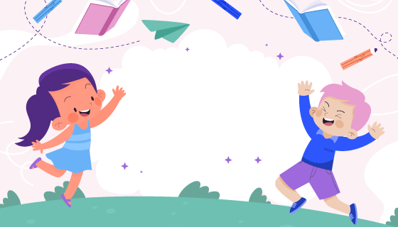 庆祝毕业的小朋友矢量素材(AI/EPS)