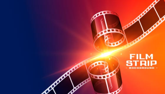 闪亮的胶卷设计电影背景矢量素材(EPS)