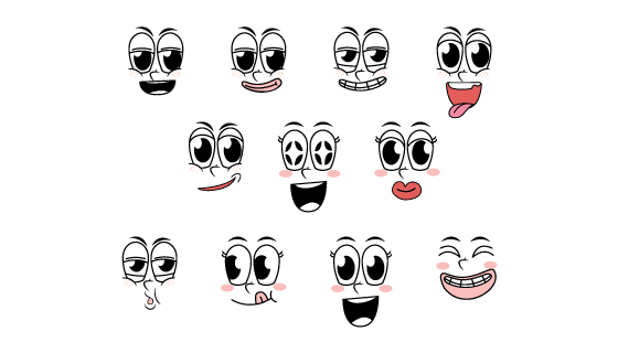 11个可爱的表情矢量素材(EPS/PNG)