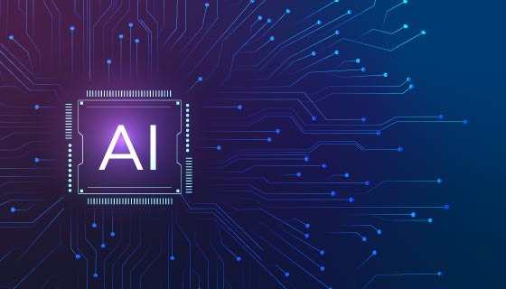 AI人工智能芯片背景矢量素材(EPS)