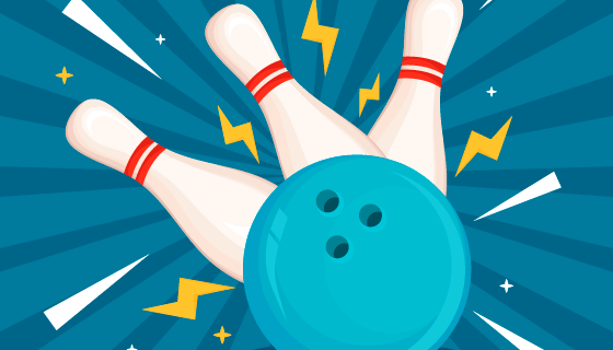 保龄球碰撞效果矢量素材(EPS)