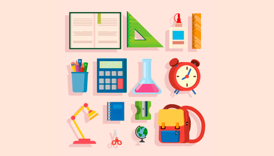 各种各样的学校教育元素矢量素材(EPS)