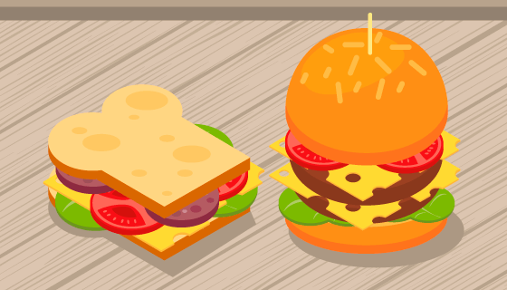 美味的三明治和汉堡矢量素材(EPS)