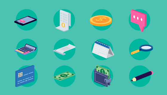 12个财务类图标矢量素材(EPS)