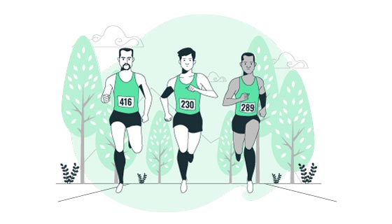 三名跑步的运动员插画矢量素材(AI/EPS)