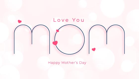 粉色简约风格母亲节快乐卡片背景矢量素材(EPS)