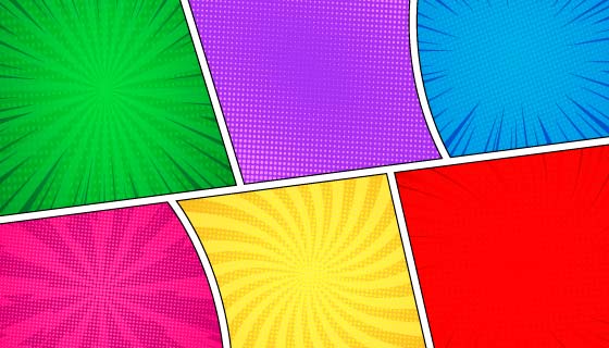 漫画书的彩色格子矢量素材(EPS)