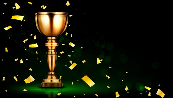 逼真的金色奖杯矢量素材(AI/EPS)