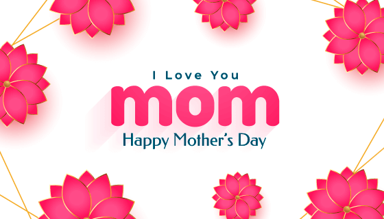 红色花朵设计母亲节快乐背景矢量素材(EPS)