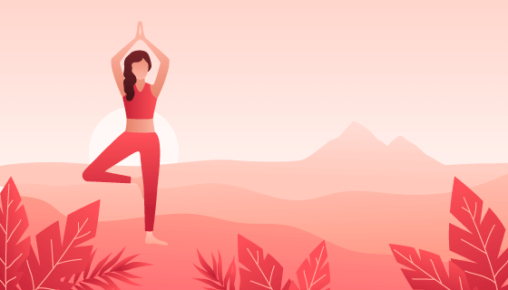 正在练瑜伽的女子矢量素材(AI/EPS)