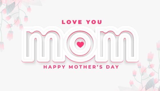 创意MOM字母设计母亲节快乐背景矢量素材(EPS)