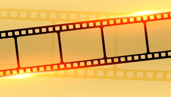 金色发光的电影胶片背景矢量素材(EPS)