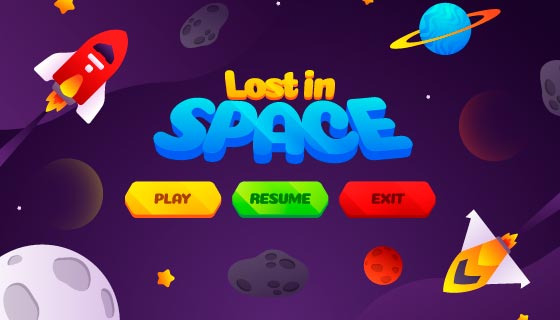 太空游戏开始界面矢量素材(AI/EPS)