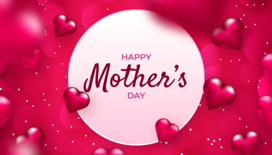 水晶爱心设计母亲节快乐背景矢量素材(AI/EPS)