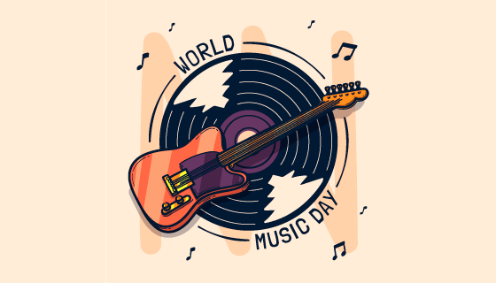 手绘风格世界音乐日矢量素材(AI/EPS)