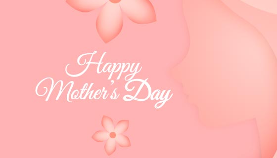 女性头部剪影设计母亲节快乐背景矢量素材(EPS)