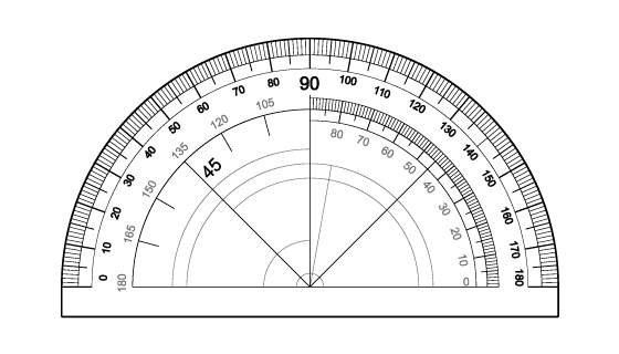 逼真的半圆量角器矢量素材(EPS)