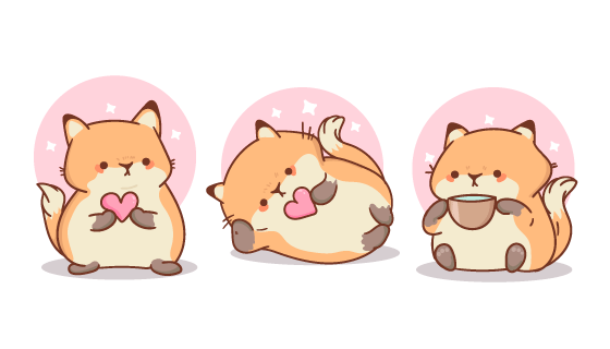 可爱的肥猫矢量素材(AI/EPS/PNG)