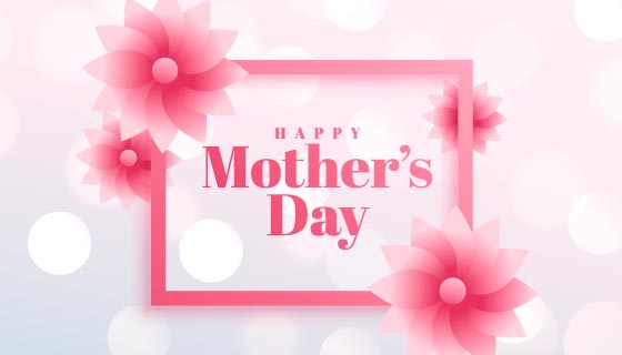 粉色花朵设计母亲节快乐背景矢量素材(EPS)